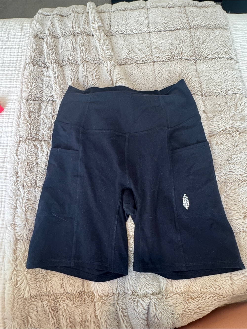 FP Movement by Free People Black High-Rise Bike Shorts with Side Pockets